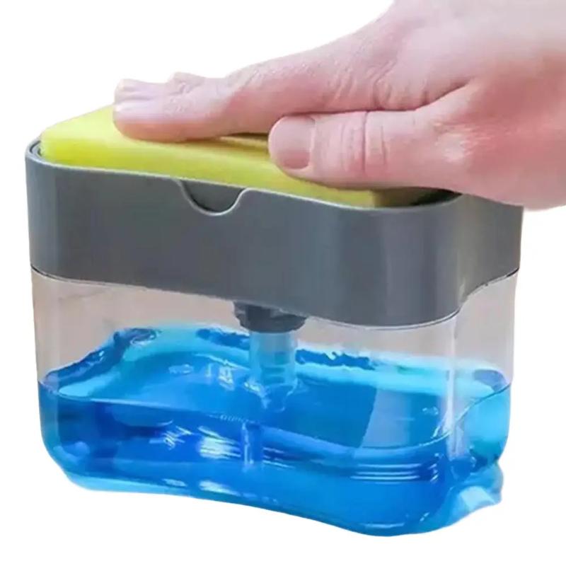 Hộp Đựng Nước Rửa Chén Thông Minh, Nhấn Để Lấy Xà Phòng Tự Động (Tặng Miếng Rửa Chén Bát)