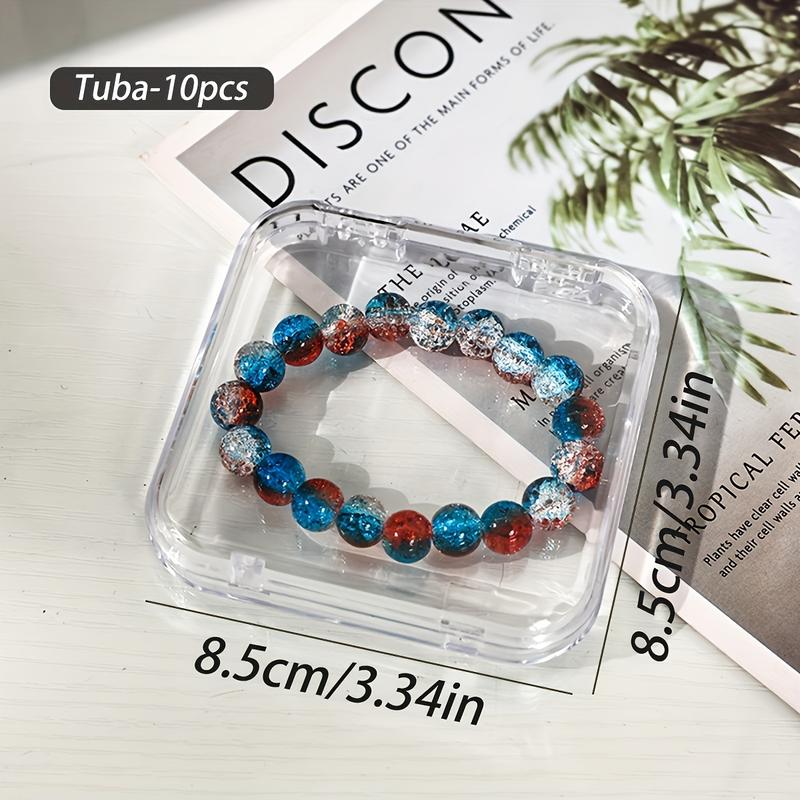 Bộ Sắp Xếp Trang Sức Acrylic Trong Suốt, 10 Cái, Có Thể Xếp Chồng, Hộp Trưng Bày Vòng Tay Có Nắp Đậy, Làm Bằng Nhựa, Trong Suốt, Chống Bụi, Thích Hợp Cho Hạt, Dây Đeo Tay Và Lắc Tay 4