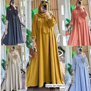 GAMIS JUMBO SET GAMIS SYAR'I BAHAN CRINKLE AIRFLOW PREMIUM