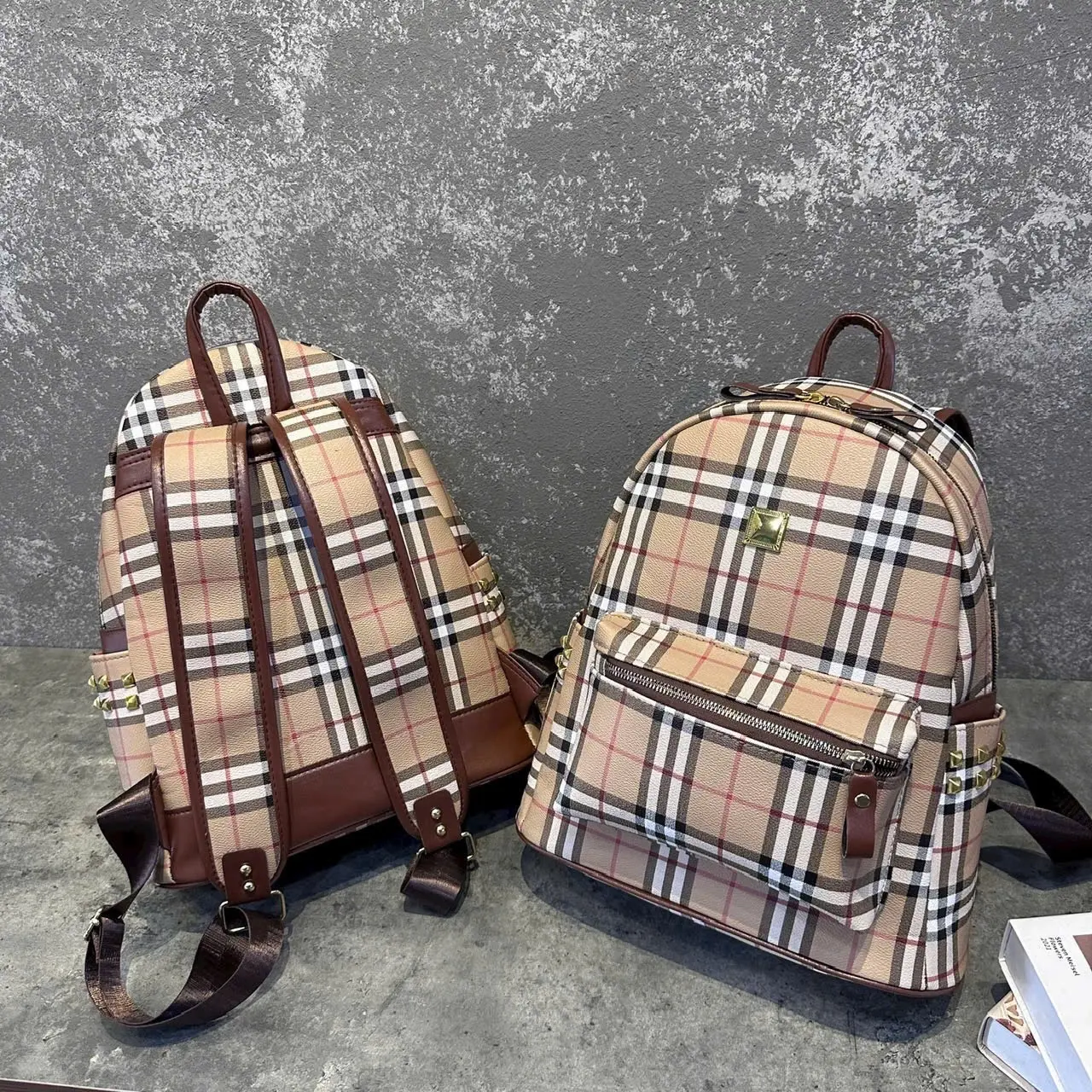 Balo kẻ đi học sz 40, Balo học sinh Nam Nữ Đựng vừa A4, Atlat (Ảnh Thật)