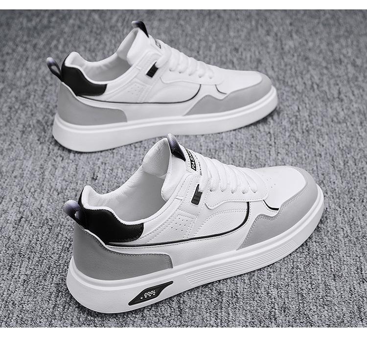 Product Introduction of Fashion Casual Shoes Lightweight Sneaker Work Men's Shoes Spring 2024 New Waterproof Leather Teen Board Shoes Men's Casual All-Matching Fashionable Sports Shoes Men's 18