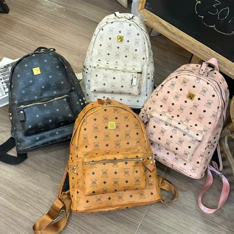 Balo hoạ tiết gấu siêu xinh đựng được sách A4 đi học đi chơi