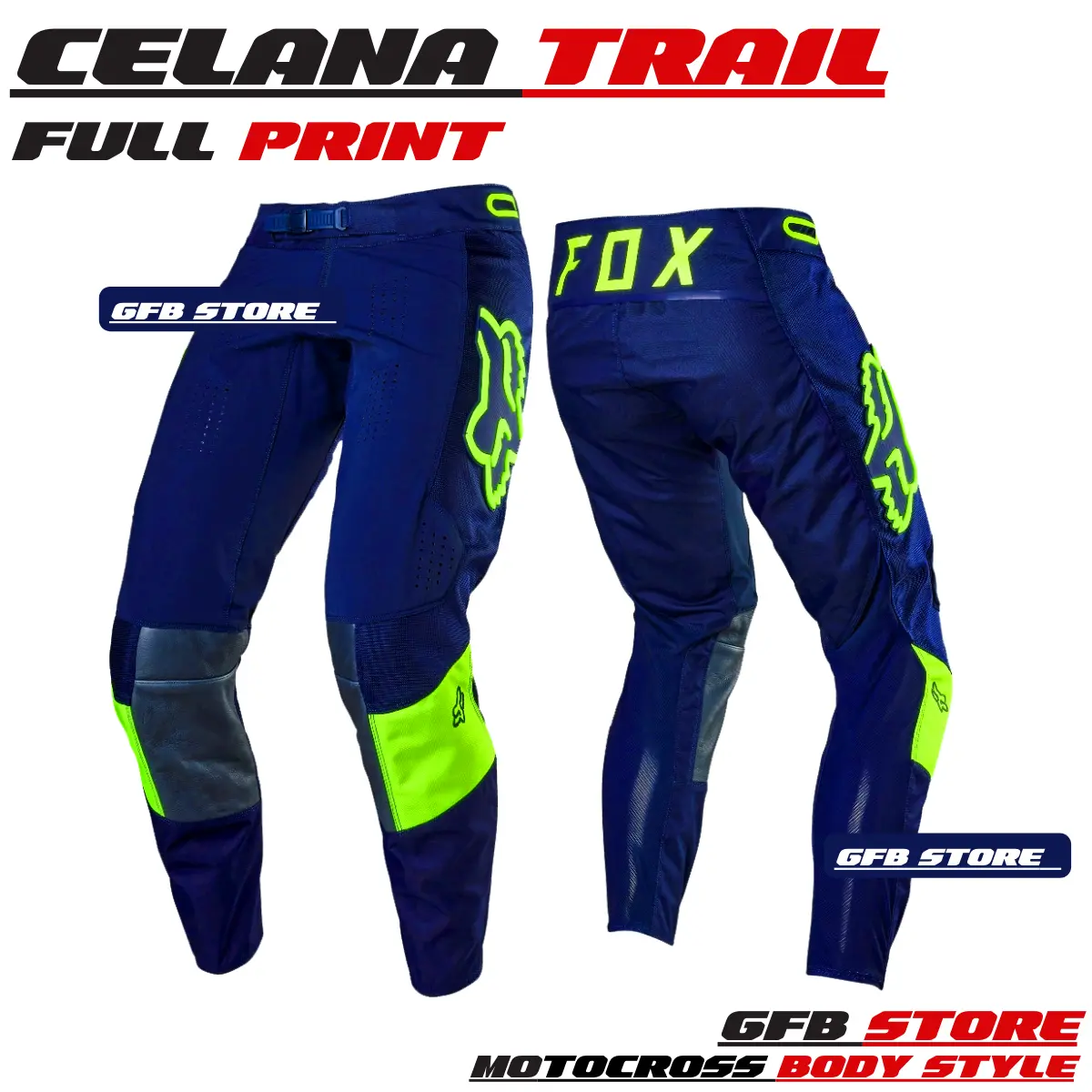 Celana Pant Trail Motocross Full Printing Adventure Trabas Outdoor Uniseks Pria Wanita Motif Keren dan Nyaman di Pakai Sport