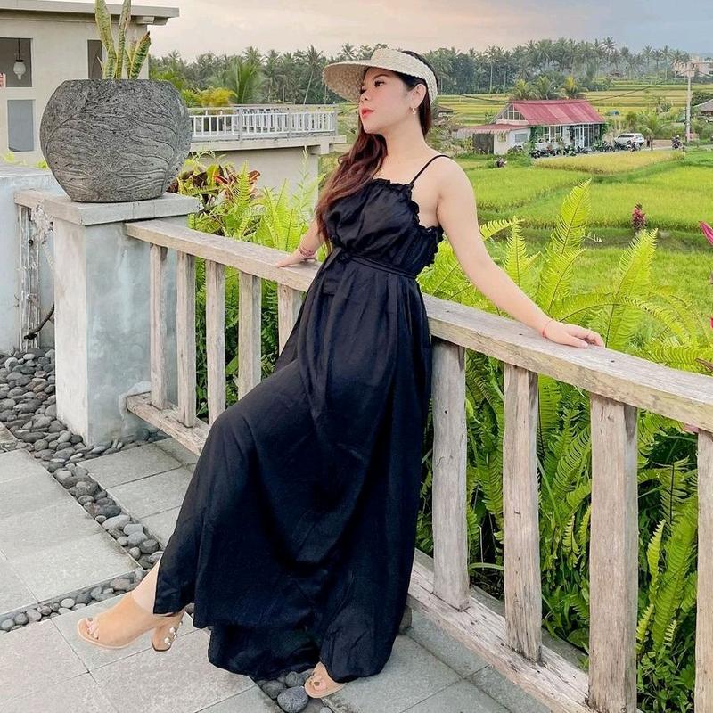 Dress Pantai Longdress Korean Backless seksi Polos 1