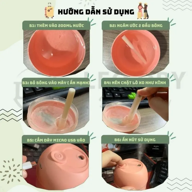 CHUYÊN SỶ Máy Xông Tinh Dầu Mini Phun Sương Khuếch Tán Tinh Dầu Tỏa Hương Thơm Dùng Cho Phòng Ngủ Và Trong Xe Hơi 1