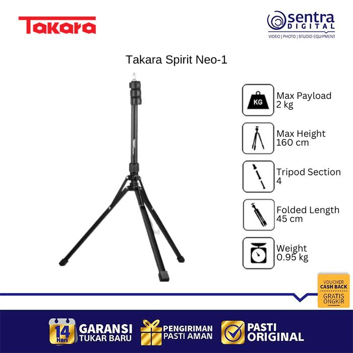 Gambar TAKARA Spirit Neo-1 Professional Phone Tripod Selfie Stick Remote Bluetooth Universal Mount dari Sentra Digital Kota Surabaya Tokopedia