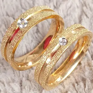 Cincin Couple Titanium Cincin tunangan Model Pasir Garis satu Paling Laris Anti Karat Free Box