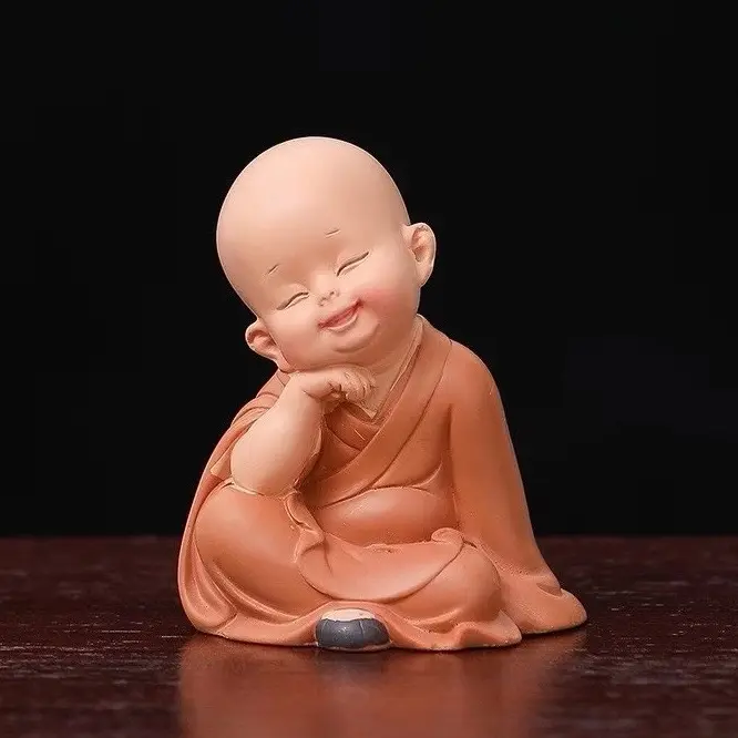 ￼TƯỢNG CHÚ TIỂU MINI ÁO NÂU - Bộ Tượng 3 Chú Tiểu An Vui An Nhiên Bình Yên Tam Không - Chú Tiểu Trang Trí Ô Tô Để Bàn Làm Việc Bàn Học . Decor Trang Trí Trang Trí Nhà Decor Phòng Đồng 7