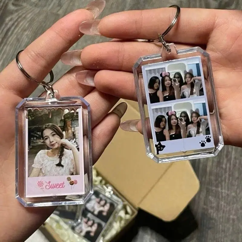 Móc khoá mika 2 mặt xinh yêu in theo yêu cầu hình ảnh gia đình bạn Đặt hàng ib cho shop nha