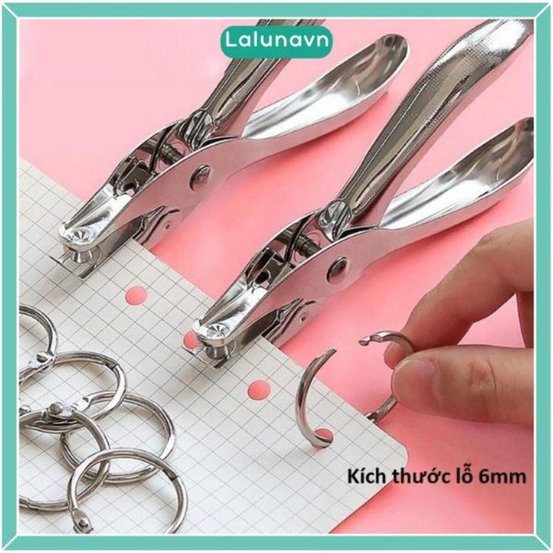  Kìm bấm lỗ giấy refill Lalunavn dụng cụ bấm lỗ giấy đơn làm sổ còng sổ planner bullet journal tiện dụng B117 