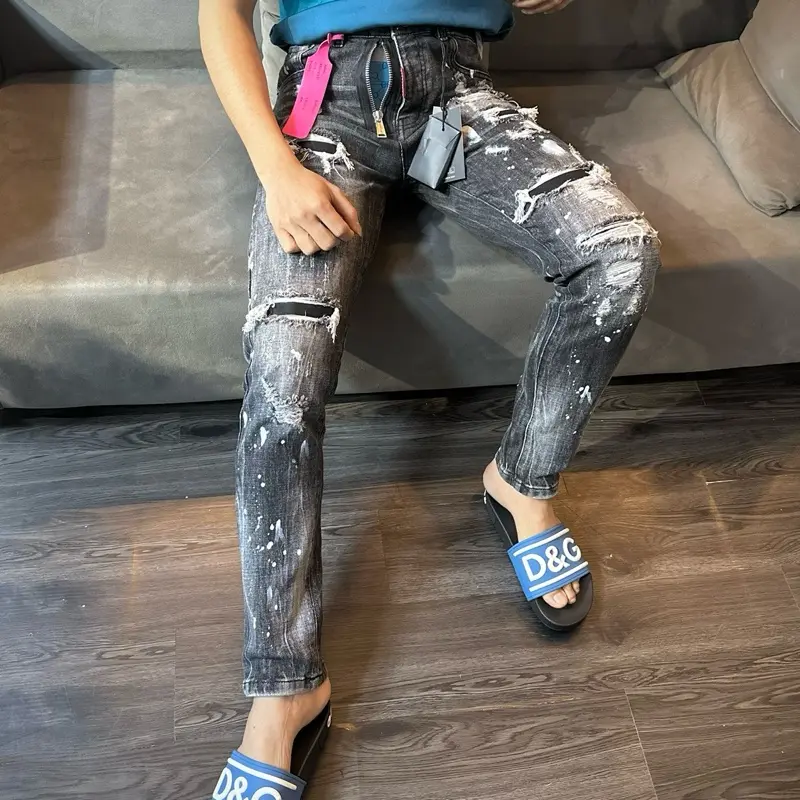 Quần jean D2 Xám Bạc Hottrend 2025 - Mix Khoá - 4 Cúc - Full tag mác 1