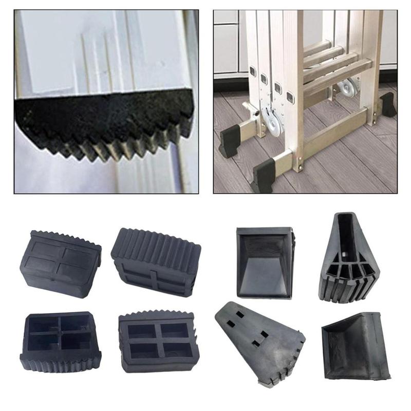 4x Telescoping Ladder Cap Feet Covers Replacement Convenient Protects Your Floor Wear Resistance Anti Skid Ladder Feet Pads 1