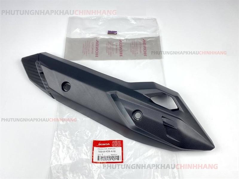 Ốp pô Vario Click 2015 2016 2017 chính hãng Honda, Pát che pô Vỉ pô Vario mẫu cũ K60 - 18318K59A10 / 18318-K60-T00