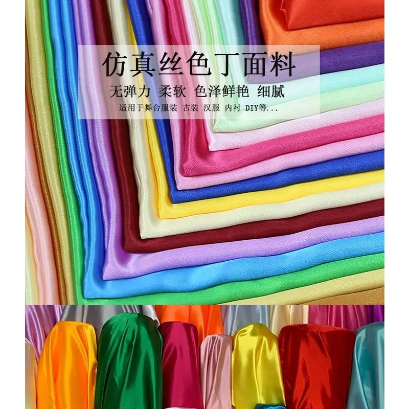 Vải Satin Lụa Nhân Tạo, Màu Trơn Quần Áo Hán Phục Trung Quốc, Váy Sườn Xám, Vải Quần Áo Lót Lụa Satin Women Bàn Tay 2