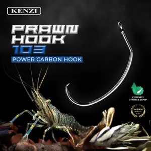 MATA KAIL KENZI PRAWN RING HOOK 103 POWER CARBON EXTREMELY STRONG AND SHARP