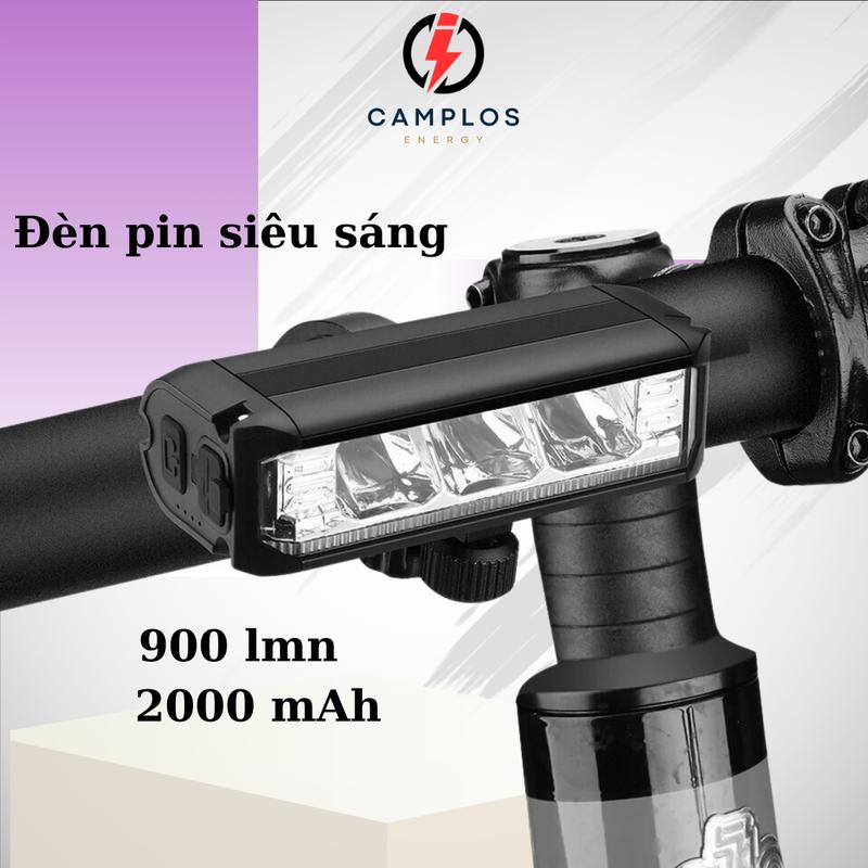 Đèn pha xe đạp chiếu xa đèn pin siêu sáng gắn xe đạp sạc tích điện chống thấm nước