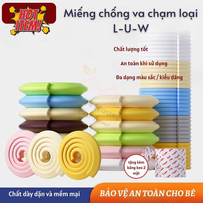 Cuộn Miếng Xốp Bọc Cạnh Bàn Dày dặn Dây Cao Su Che Bịt Cạnh Bàn, Ghế An Toàn Cho Bé 2 Loại L-W