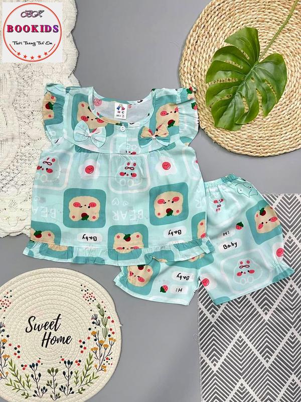 [COMBO 5 BỘ-3 BỘ] Bộ Đồ Mặc Nhà Tay Cánh Tiên Quần ĐÙI Nhiều Màu Chất Vải Tole Lanh 2 Da Cho Bé Gái set đồ  bé gái