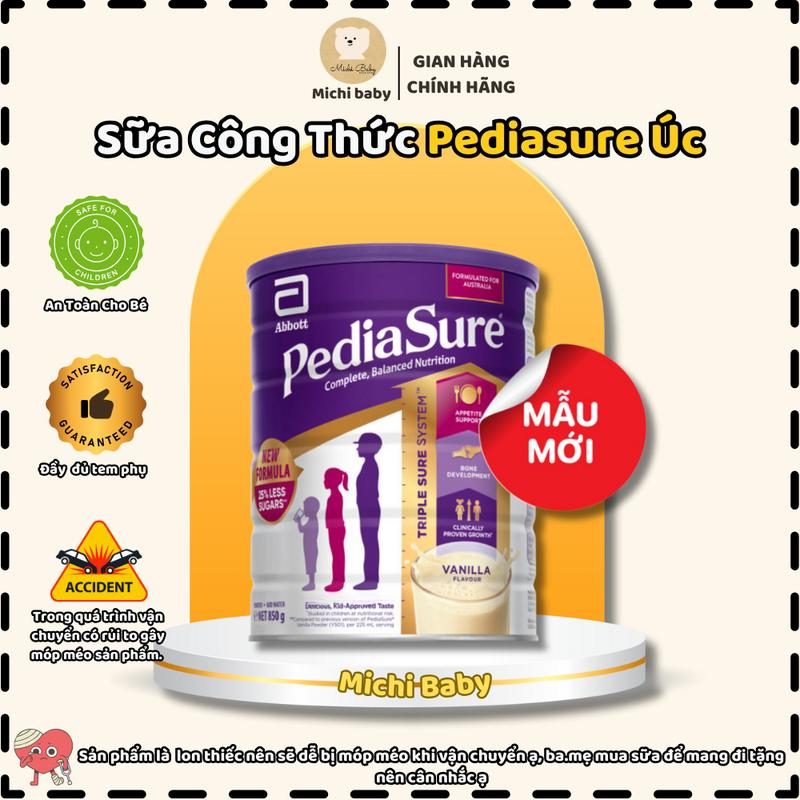  Sữa Công thức PediaSure Úc Vị Vani Vị Dâu 850g  date 12.25 - Michibaby MC818 