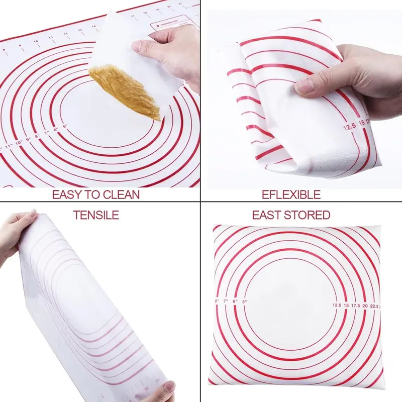 Professional Stainless Steel Rolling Pin & Non-Stick Silicone Mat Set |   Baking Essentials with Precision Thickness Rings (1-12mm) |   UK Baker's Kit for Pizza Dough, Pastries & Artisan Cookies |   BPA-Free Pastry Tools with Measurement Markings (Durable 3