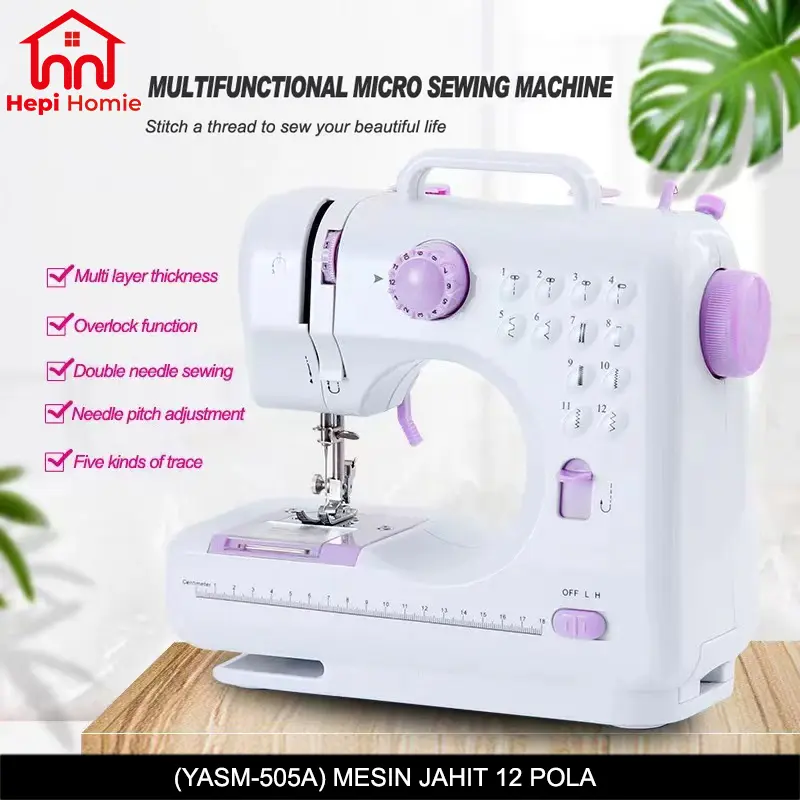 [HH] MESIN JAHIT 12 POLA JAHITAN ZIG ZAG / 505 MINI SEWING MACHINE PORTABLE ORIGINAL