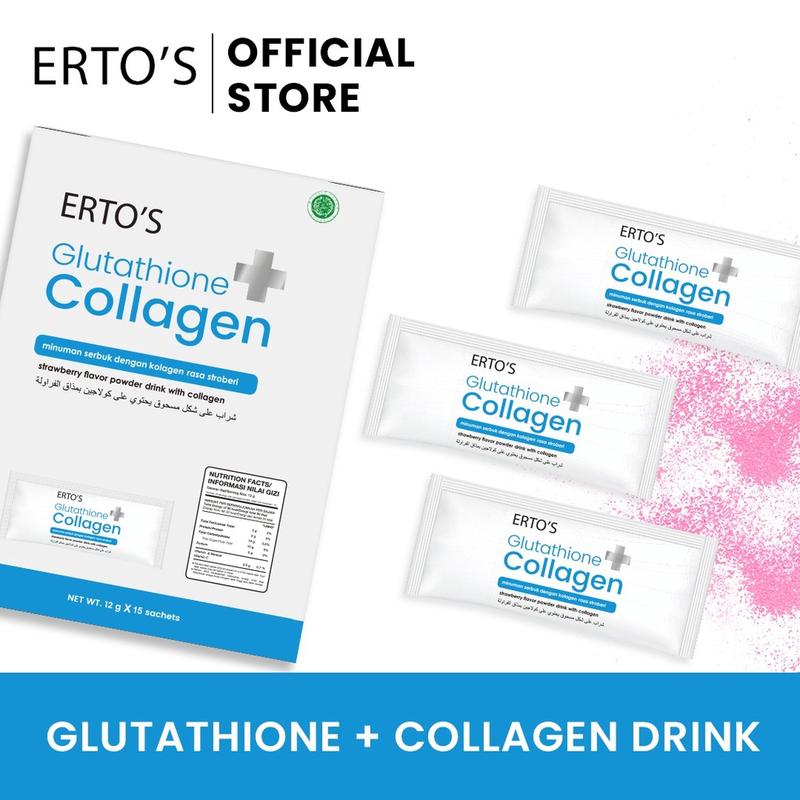 Product Introduction of Erto's Glutathione Collagen Drink / Minuman Kolagen / Kolagen Ikan / Kolagen Alami / Glowing / Brightening / Untuk Semua Jenis Kulit / Collagen Drink / Minuman Collagen Rasa Strawberry / Whitening Booster Fish 1