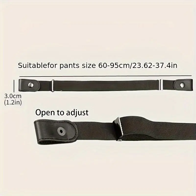 1pcs Monochrome Invisible Belt Seamless Lazy Elastic Waist Belt Versatile Jeans Belts For Women & Men 3