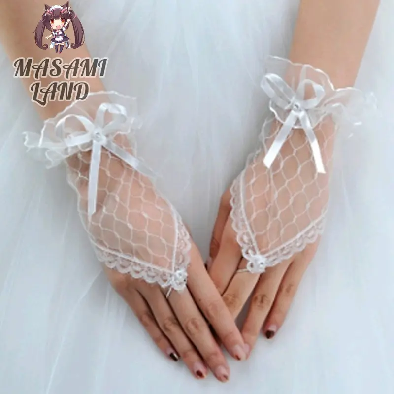 Masami Land Sarung Tangan Pendek Sexy Lace Pita / Lace Ribbon Gloves 1