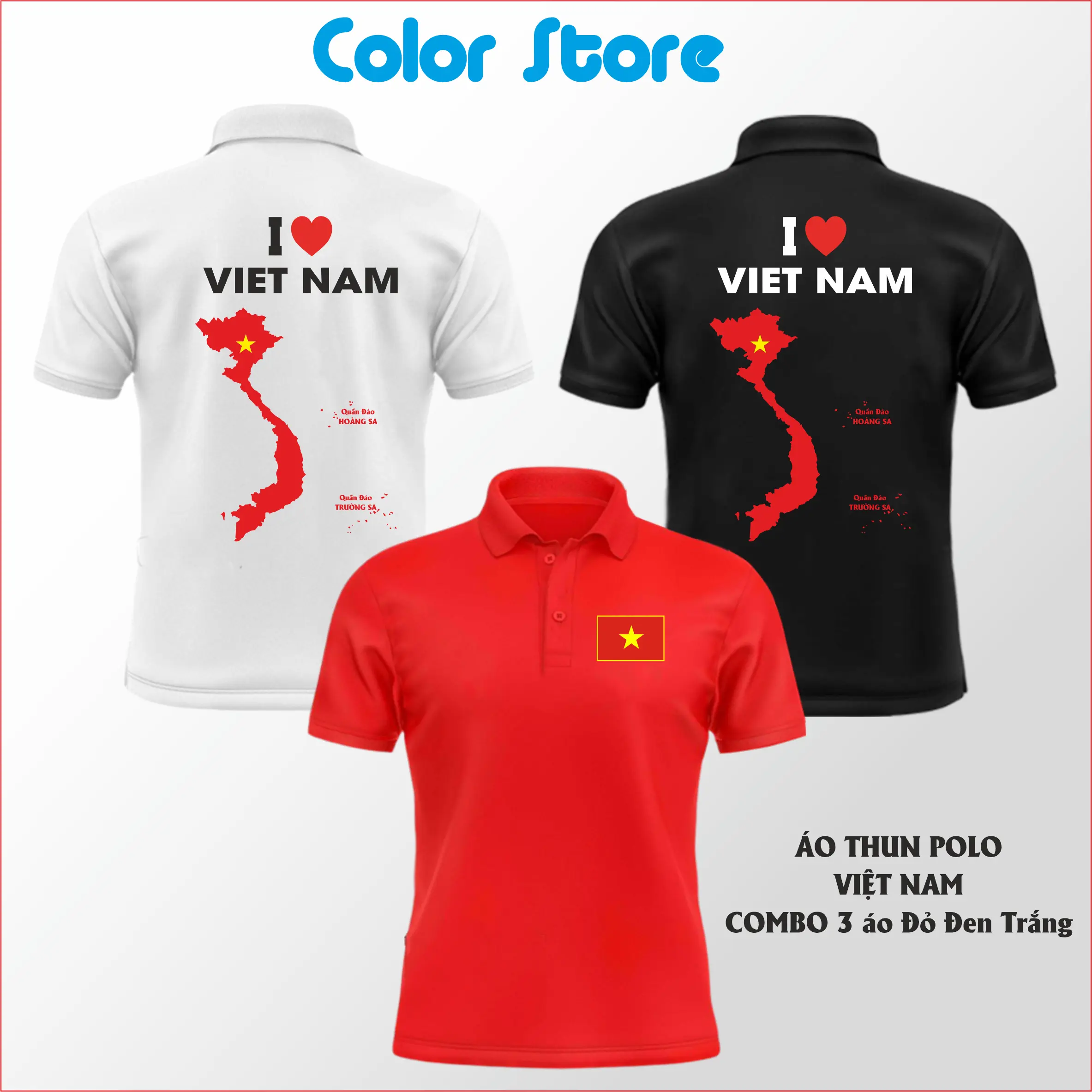 Áo thun Polo VIỆT NAM I LOVE VIET NAM(V2)  - Áo polo COLOR STORE