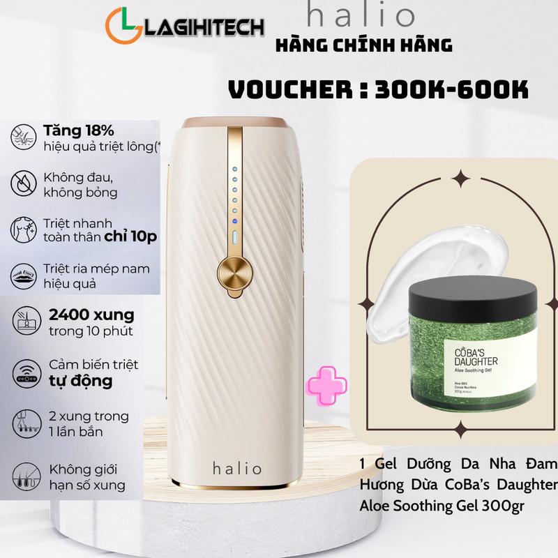 [Tặng kèm gel Nha Đam] Máy Triệt Lông Lạnh Sapphire Halio InfinityGlow Advanced IPL Sapphire Cooling Hair Removal Device -  Hàng Chính Hãng