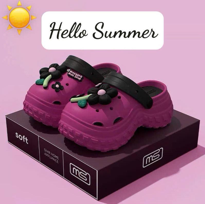  Dép Sục Nữ  Hàn Quốc Charm hoa xinh độc đáo dép cross xinh hot Thanh Lịch êm nhẹ thoáng B78 - Mẫu Hot 2025 Loại 1 