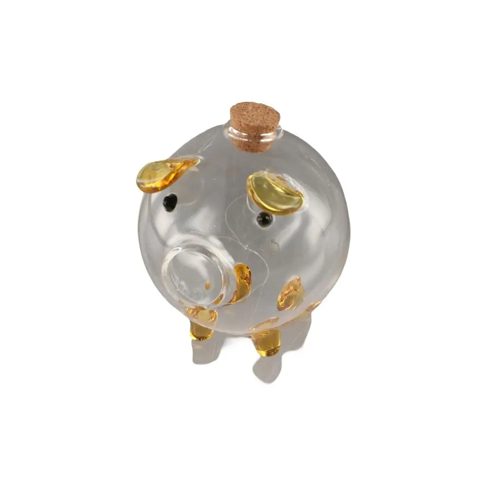 Transparent Cartoon Piggy Money Bank Handmade Multi-purpose Glass Money Jar Visible Lightweight Coins Saving Box Children