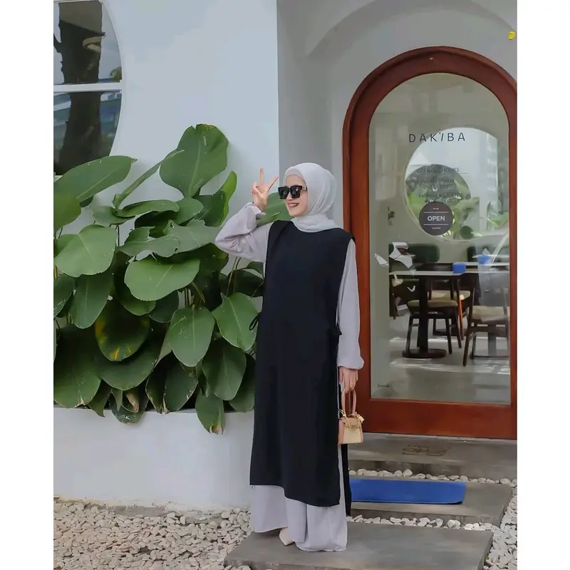 outer sojin long vest wanita polos rompi kardigan kondangan 4