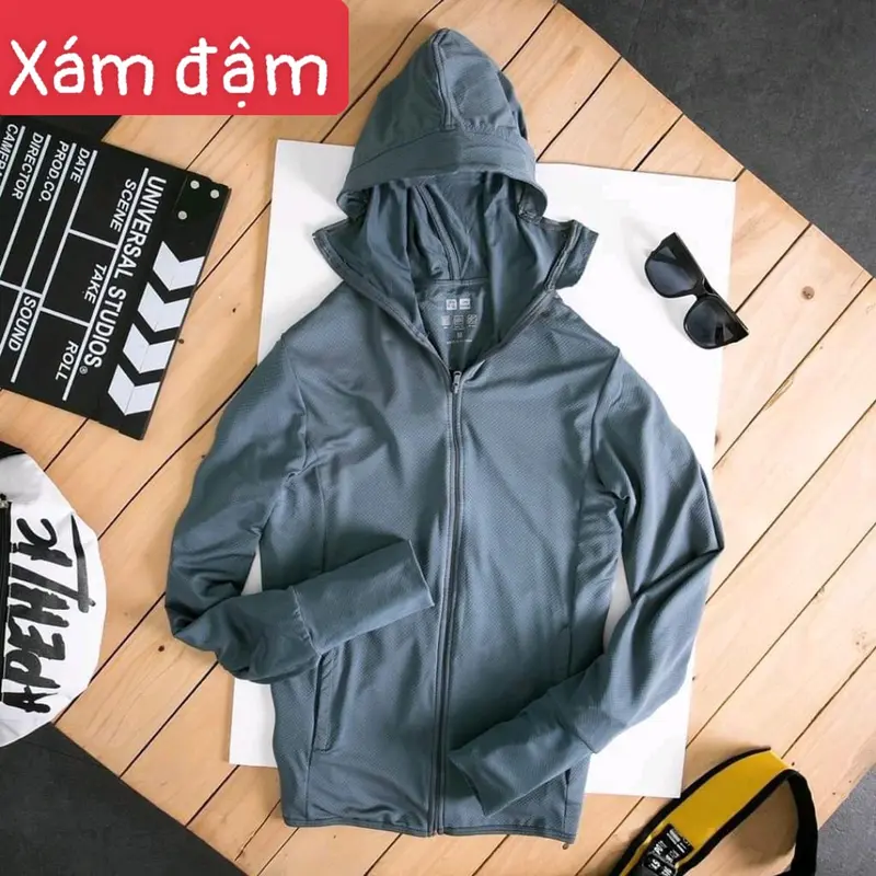 Áo chống nắng nam nữ, vải thông thoáng, mũ che kín mặt, áo có khoá kéo 7