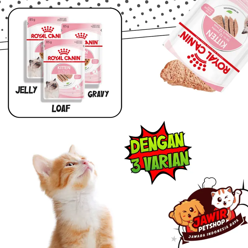 ROYAL CANIN KITTEN Pouch 85gr RC Cat Wet Food Makanan Anak Kucing Basah Sachet Loaf Gravy Jelly Murah Penambah Nafsu Makan Kiten Pencernaan Sensitif 1