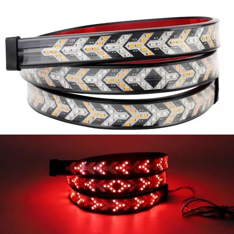 Dây đèn led hậu xương cá 12-24v. dây led trang trí gắn phía sau đuôi xe tải, xe du lịch hỗ trợ chế độ xi nhanh phải, trái, đạp thắng 0