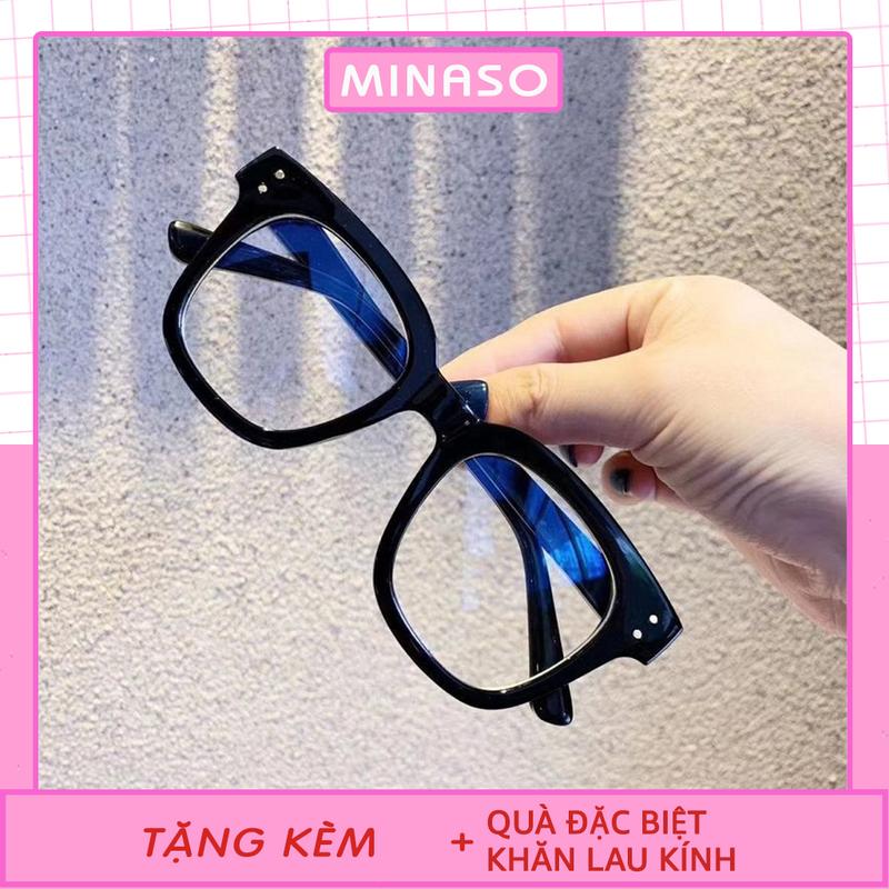 Gọng kính cận thời trang mắt kính không độ chống tia UV phong cách Ulzzang đẹp giá rẻ, tặng quà hộp và khăn lau kính 017