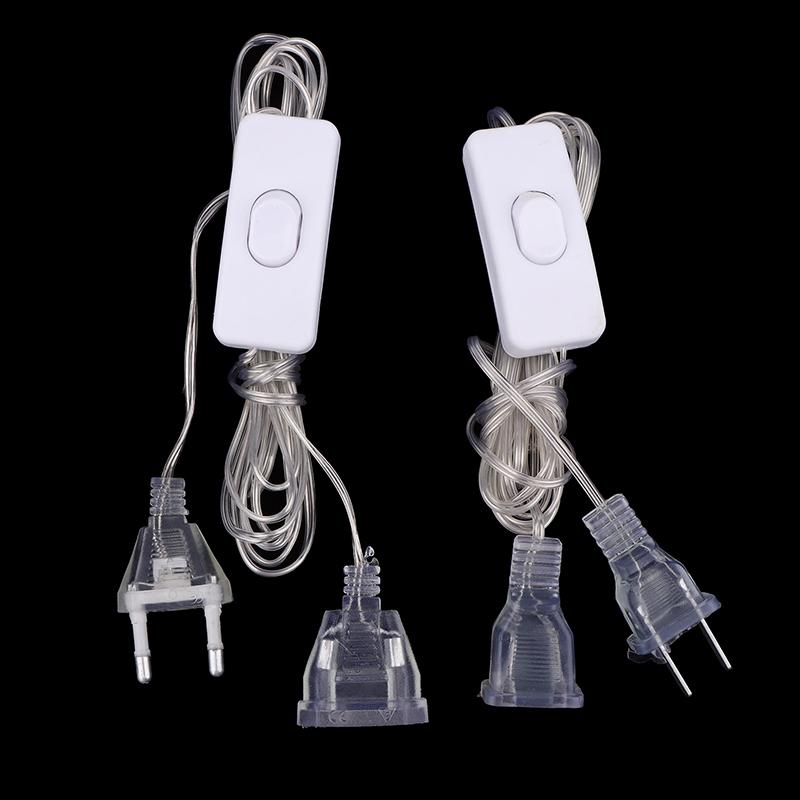 1Pc 3M Plug Extender Wire With Switch EU/US Plug for LED String ...