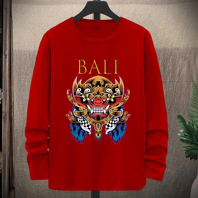 KAOS BALI PRIA/WANITA COTTON COMBED 24s LENGAN PANJANG/PRINTED BALI (BARONG KET) 6