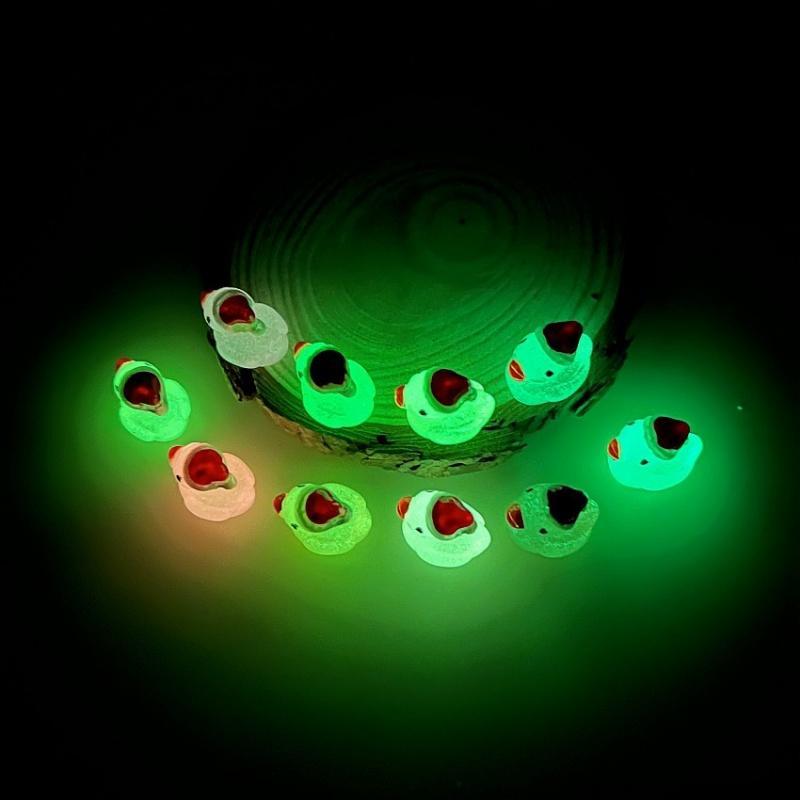 Mini Cartoon Duck Decorative Ornament, 20pcs/50pcs Luminous Duck Decoration, DIY Handmade Resin Accessories, Micro Landscape Decoration, Fish & Aquatic Supplies, Christmas Gift 3