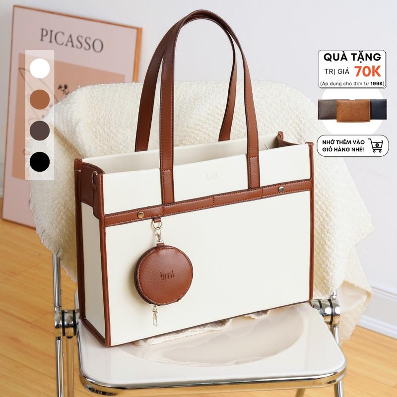 Túi xách công sở nữ chữ nhật đựng laptop 15 inch túi tote da đi làm đi học bản to giáo viên JULIA Limi Bags