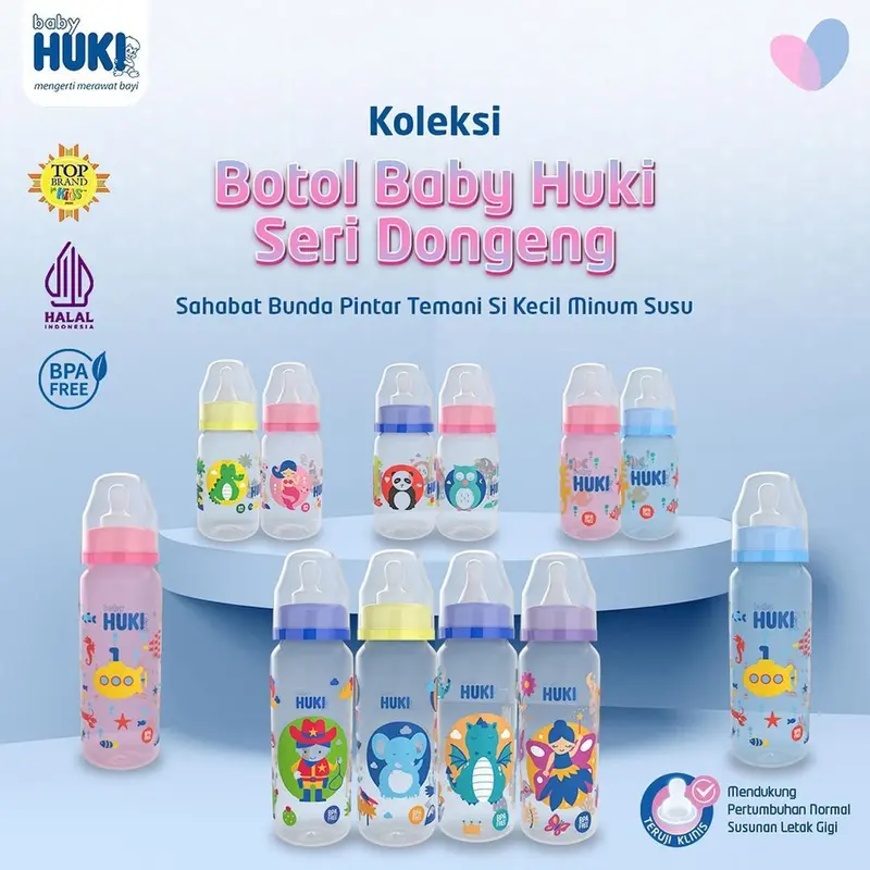 Botol Susu Huki Dot Gepeng Bulat 240ml 120ml 60ml 2