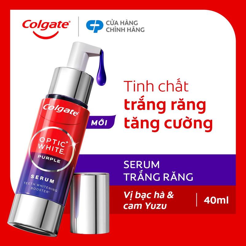  Tinh chất trắng răng tăng cường Colgate Optic White Purple Serum 40ML - Công nghệ sắc tím trung hòa sắc vàng cho răng trắng sáng hơn rạng rỡ tức thì 