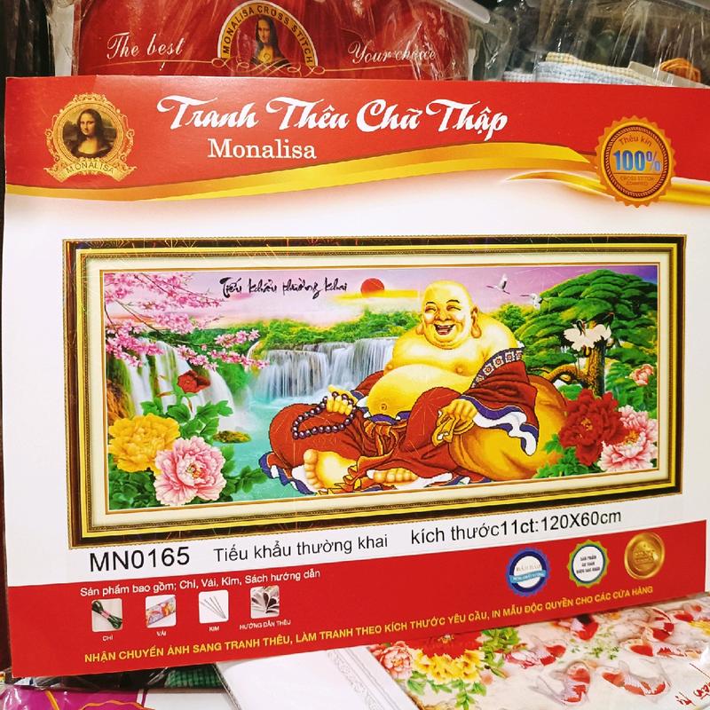 Tranh thêu kín Phật Di Lạc MN0165-120x60cm 0