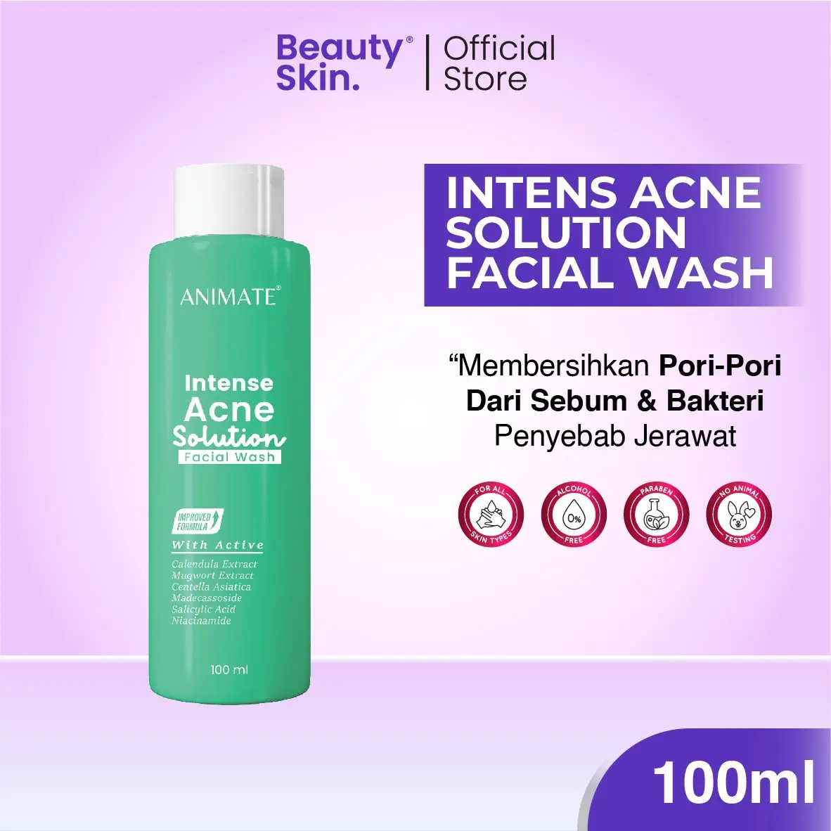 Animate Intense Acne Solution Facial Wash 100 ml