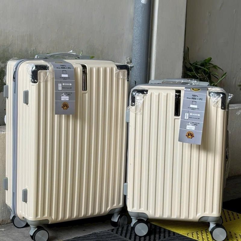 Vali kéo nhựa dẻo có móc treo đồ, bo nhôm 4 góc, lỗi 1 đổi 1 miễn phí tặng TÚI ĐỰNG GIÀY. 4 bánh xe quay 360 độ Trọng lượng nhẹ,  chịu va đập tốt 4 bánh xoay 360 đen tuyền