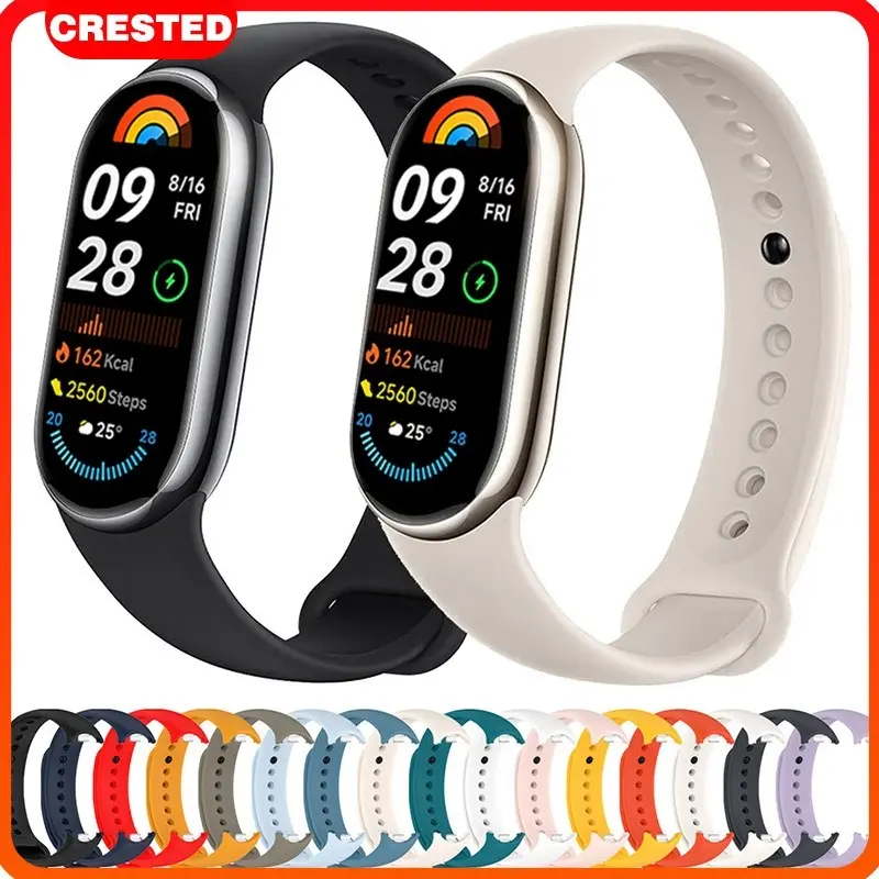 Silicone Mềm Wristband Bracelet Thể Thao Dây Đeo Cho Mi Band 9 8 NFC Xiaomi Mi Band 8