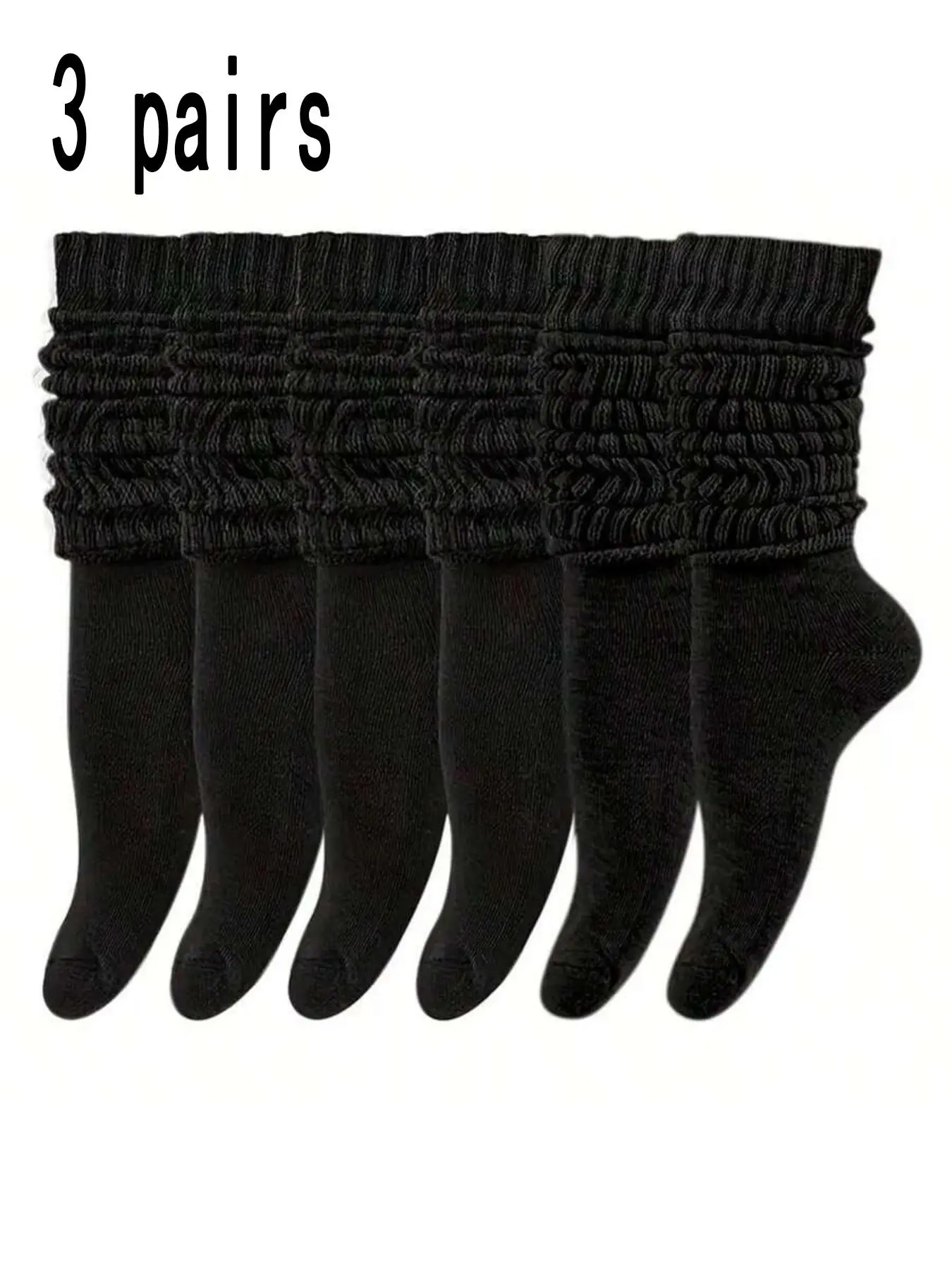 Women's Solid Mid-calf Socks, Soft Comfy Breathable Pile Socks for Fall & Winter, Women's Socks for Daily Wear, Slouch Socks