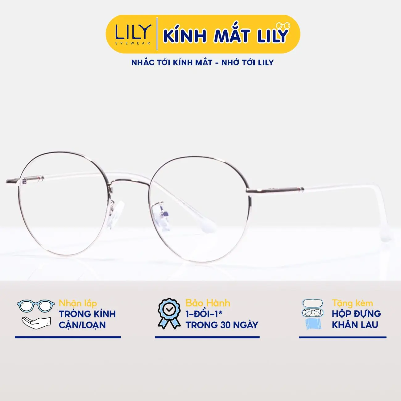 COMBO GỌNG TRÒN NHỎ 29120 + TRÒNG KÍNH CẬN LOẠN LILYEYEWEAR Mắt Kính Kính Mắt