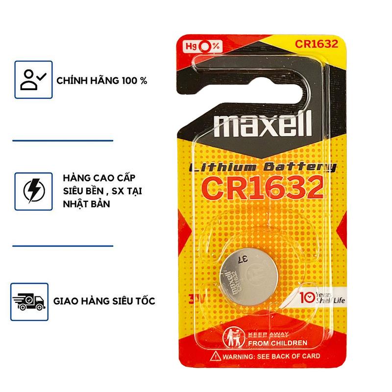 Pin Maxell CR1632 Lithium 3V - Made In Japan vỉ 1 viên cao cấp